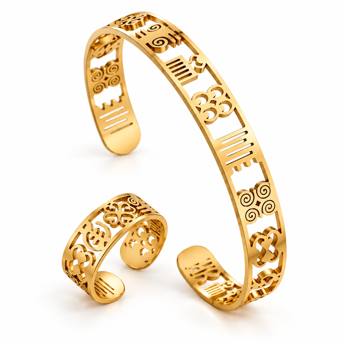 The Adinkra Legacy Cuff & Ring Set