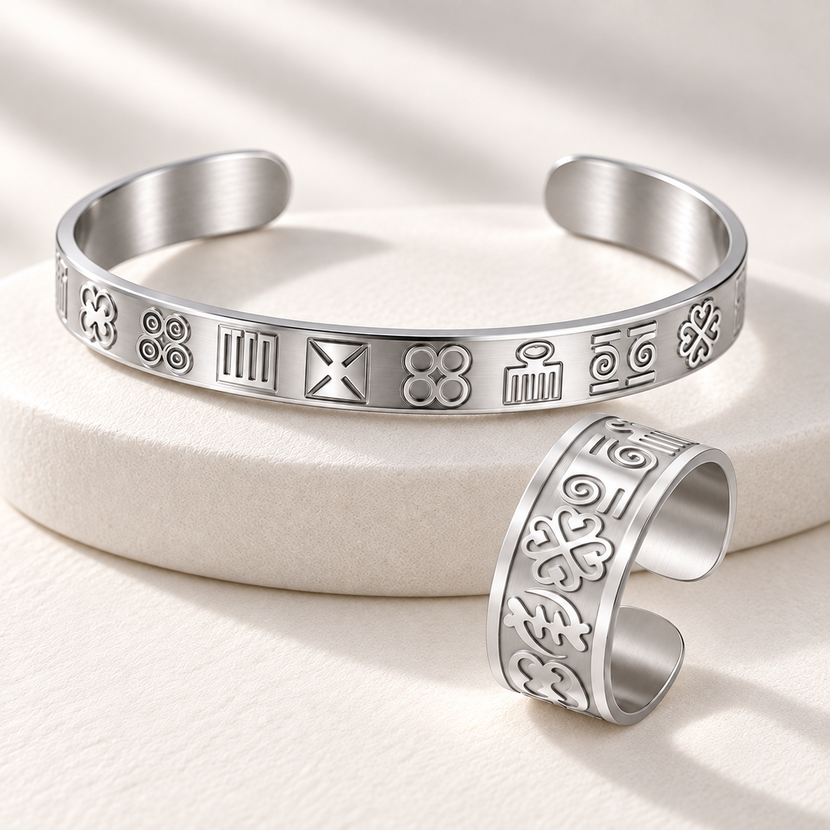 The Adinkra Legacy Bracelet & Ring Set