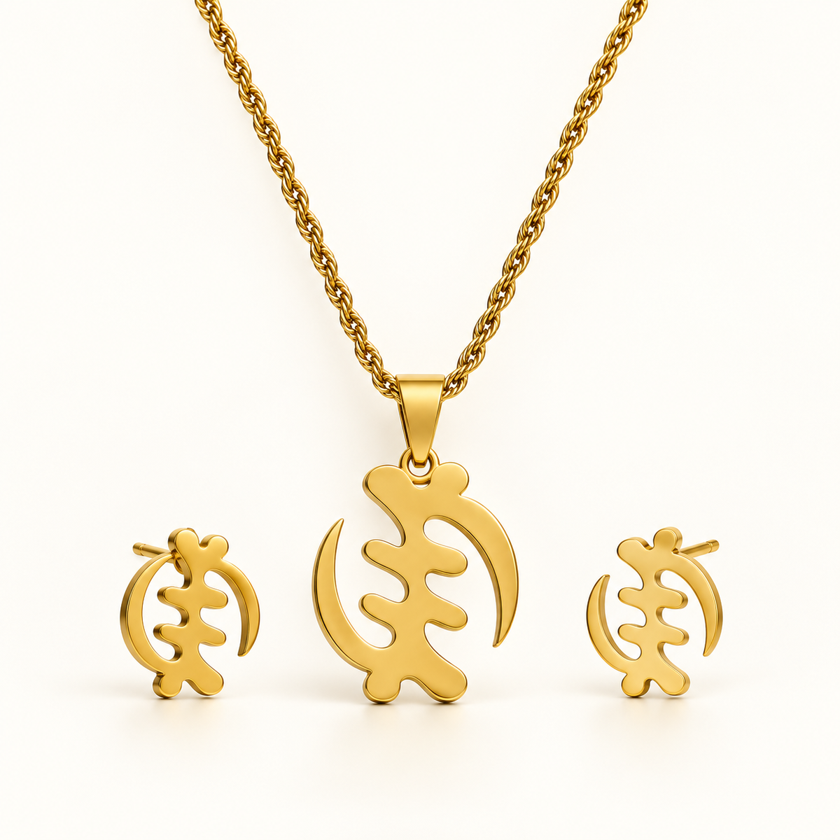 Gye Nyame Divine Protection Jewellery Set