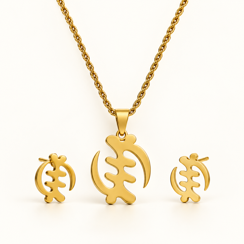 Gye Nyame Divine Protection Jewellery Set