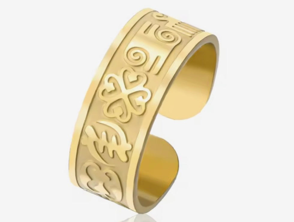 The Adinkra Legacy Bracelet & Ring Set